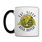 Eat, Sleep, Beer, Repeat - Contrast Coffee Mug - white/black