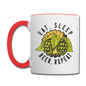 Eat, Sleep, Beer, Repeat - Contrast Coffee Mug - white/red