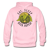 Eat, Sleep, Beer, Repeat - Gildan Heavy Blend Adult Hoodie - light pink