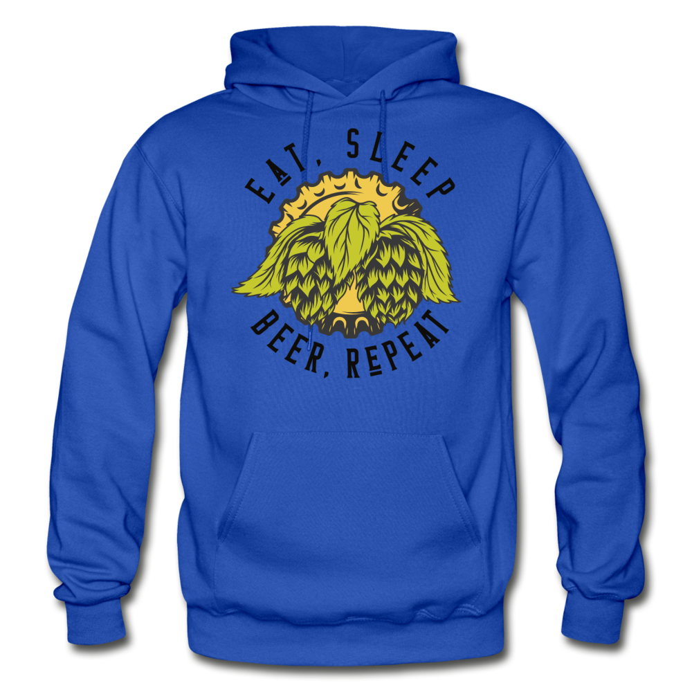 Eat, Sleep, Beer, Repeat - Gildan Heavy Blend Adult Hoodie - royal blue