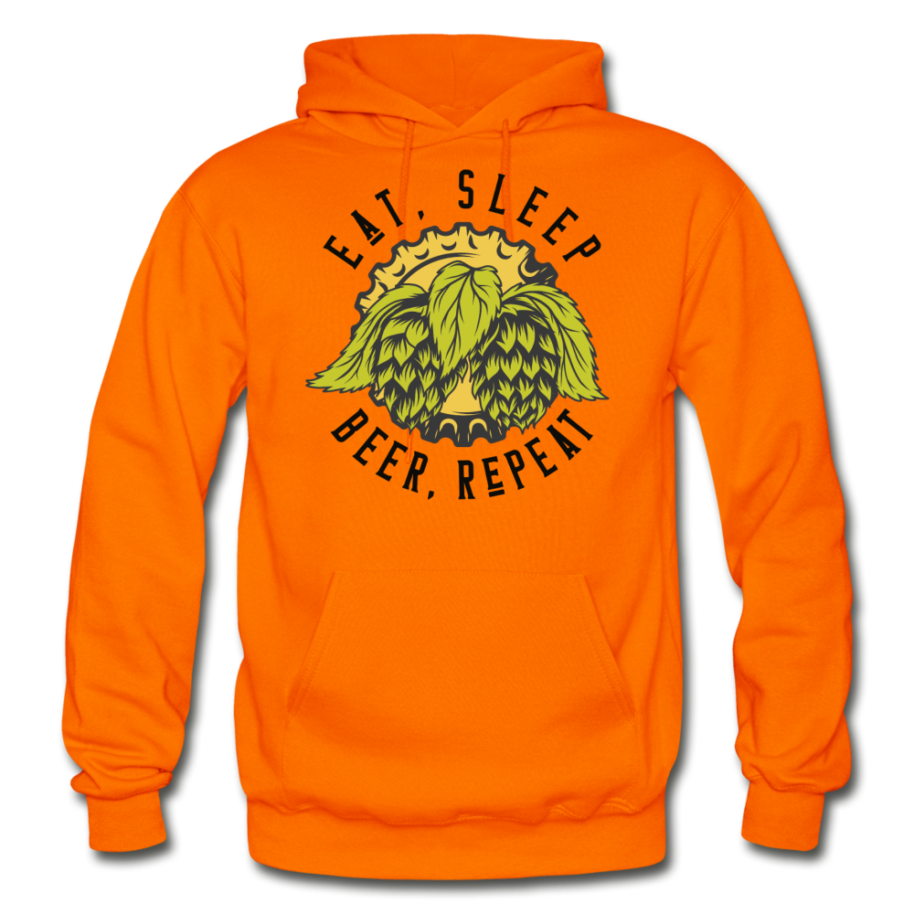 Eat, Sleep, Beer, Repeat - Gildan Heavy Blend Adult Hoodie - orange