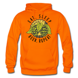 Eat, Sleep, Beer, Repeat - Gildan Heavy Blend Adult Hoodie - orange