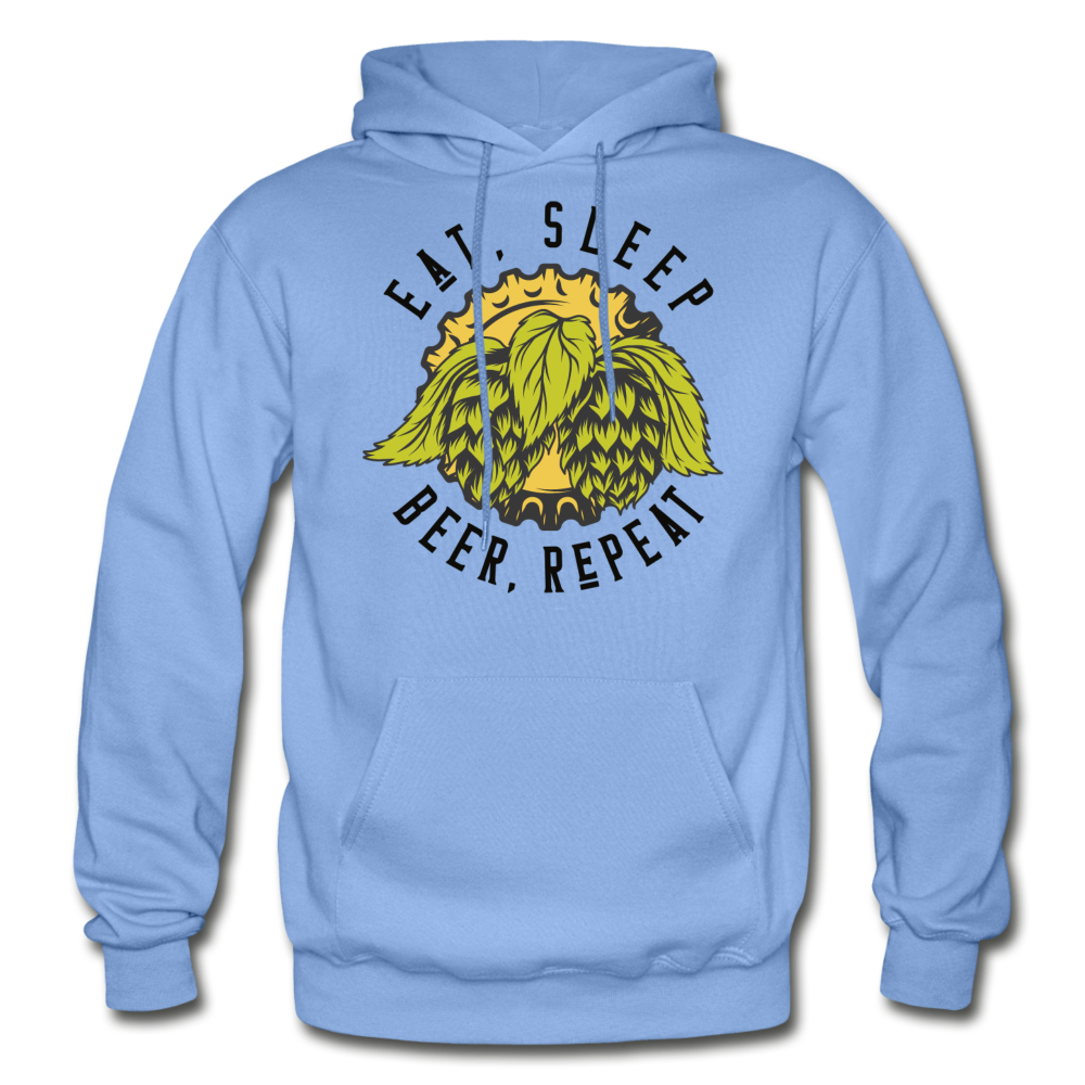 Eat, Sleep, Beer, Repeat - Gildan Heavy Blend Adult Hoodie - carolina blue