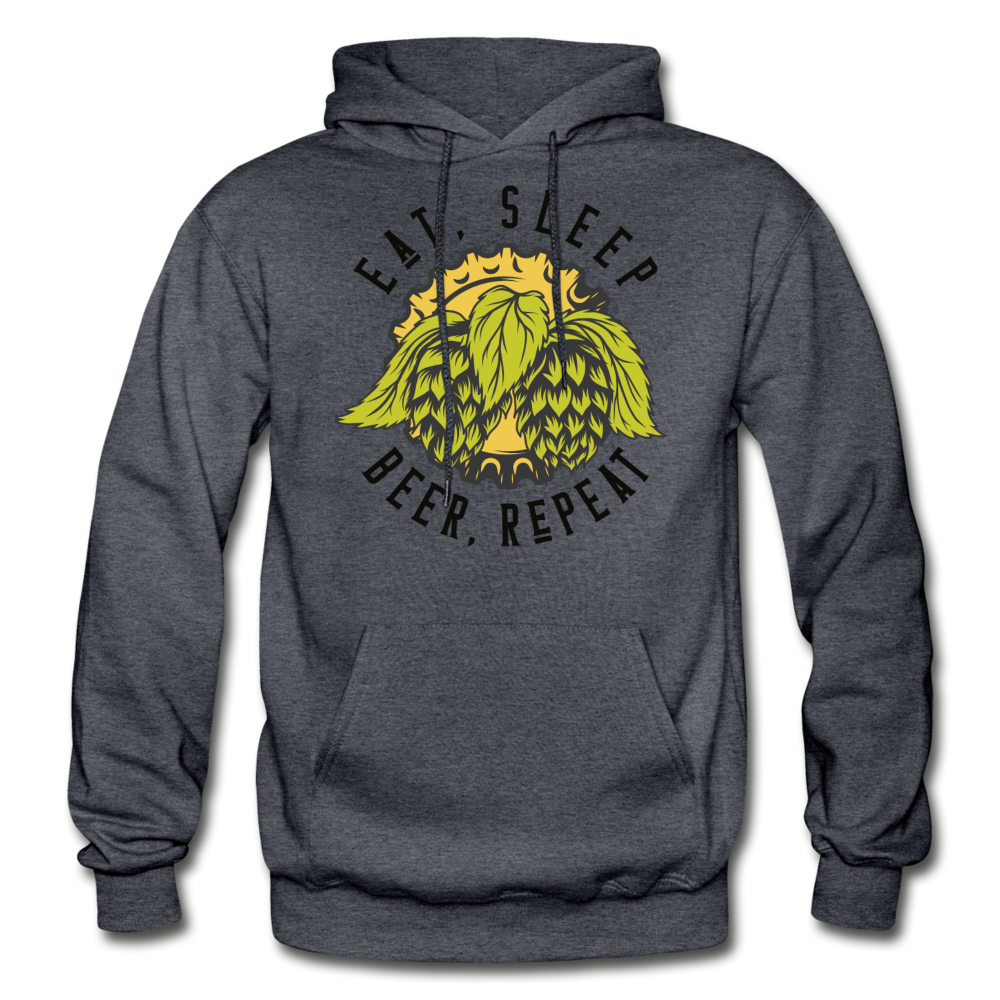 Eat, Sleep, Beer, Repeat - Gildan Heavy Blend Adult Hoodie - charcoal gray