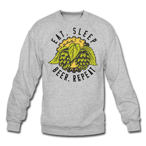 Eat, Sleep, Beer, Repeat - Crewneck Sweatshirt - heather gray