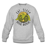 Eat, Sleep, Beer, Repeat - Crewneck Sweatshirt - heather gray