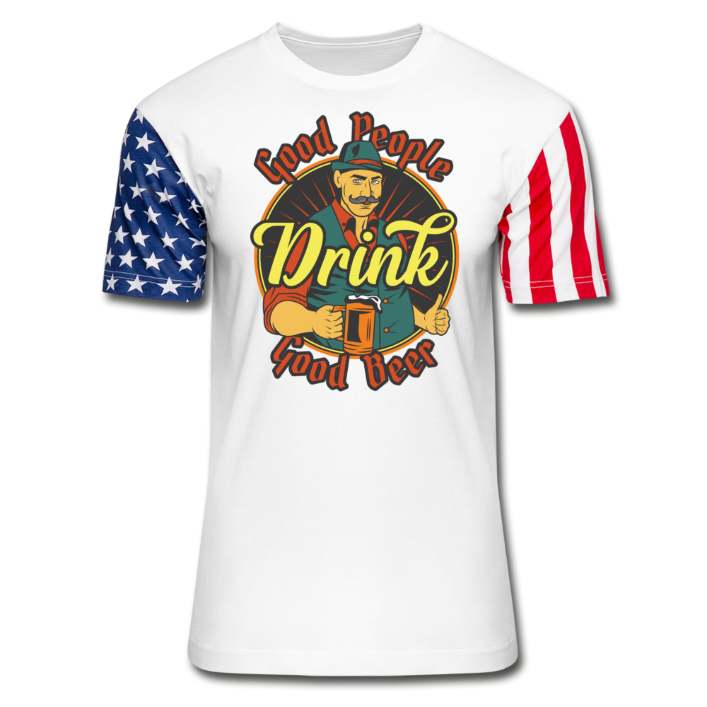 Good People Drink Good Beer - Stars & Stripes T-Shirt - white