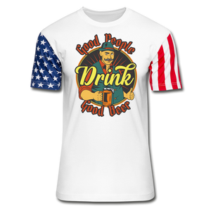 Good People Drink Good Beer - Stars & Stripes T-Shirt - white