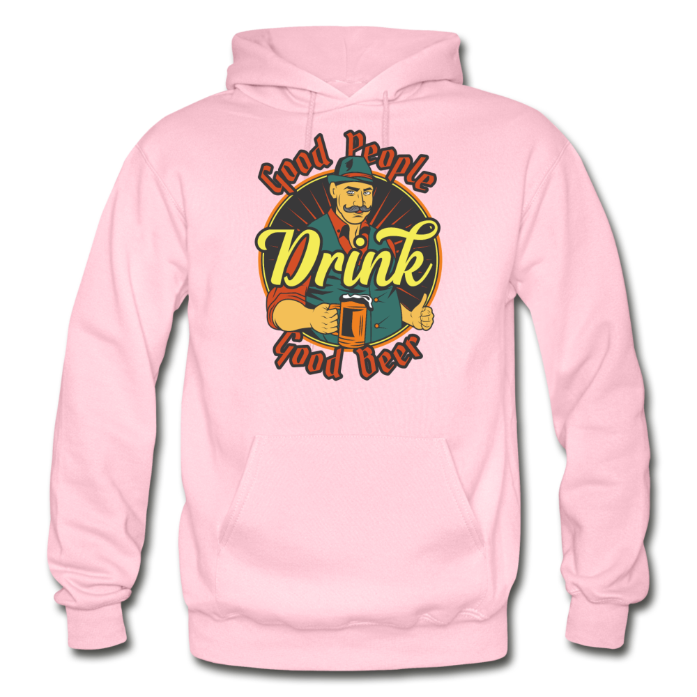 Good People Drink Good Beer - Gildan Heavy Blend Adult Hoodie - light pink