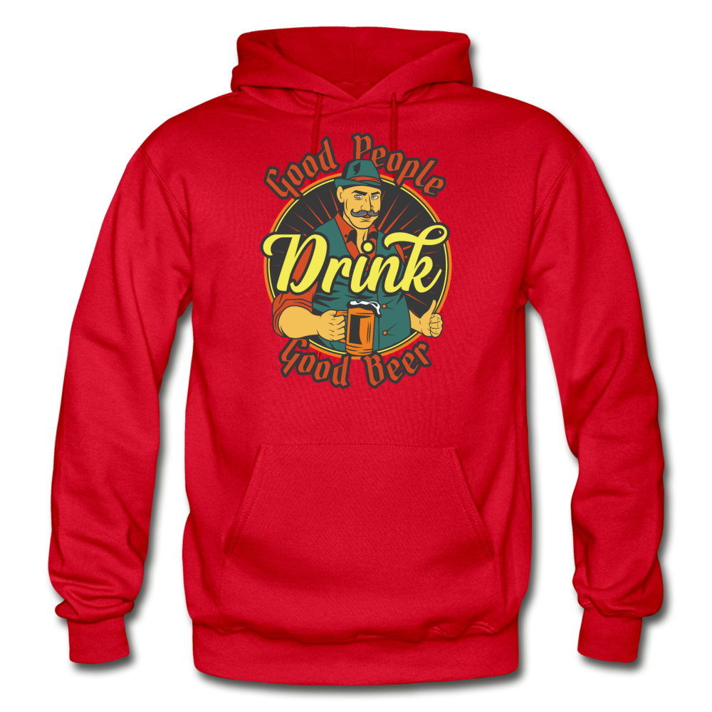 Good People Drink Good Beer - Gildan Heavy Blend Adult Hoodie - red