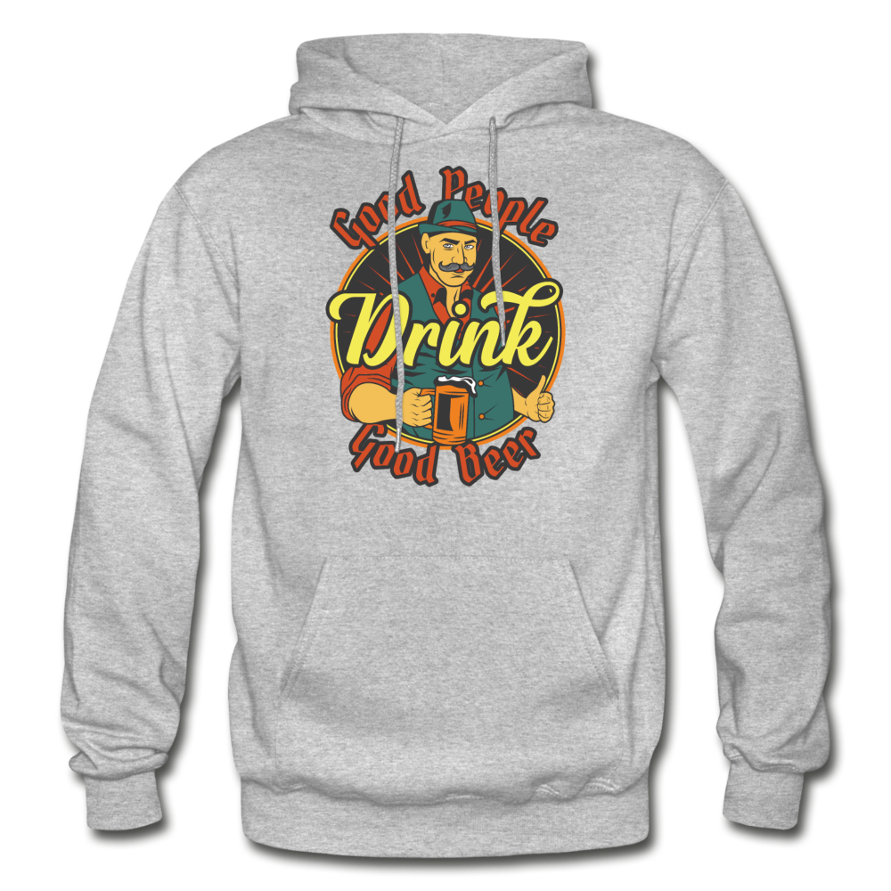 Good People Drink Good Beer - Gildan Heavy Blend Adult Hoodie - heather gray