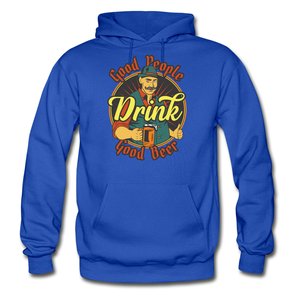 Good People Drink Good Beer - Gildan Heavy Blend Adult Hoodie - royal blue