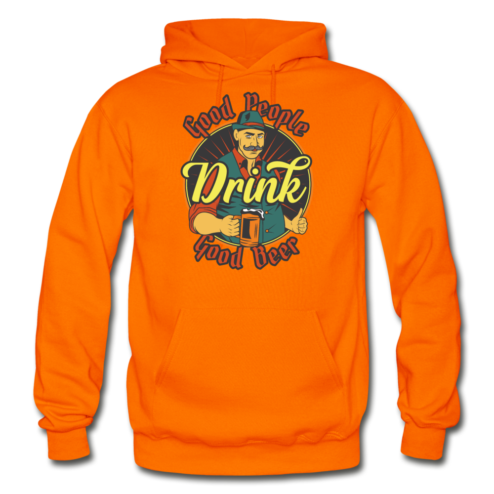 Good People Drink Good Beer - Gildan Heavy Blend Adult Hoodie - orange