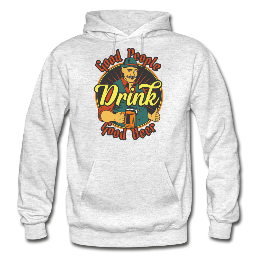 Good People Drink Good Beer - Gildan Heavy Blend Adult Hoodie - light heather gray