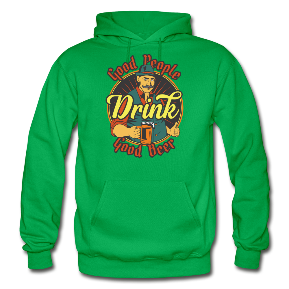 Good People Drink Good Beer - Gildan Heavy Blend Adult Hoodie - kelly green