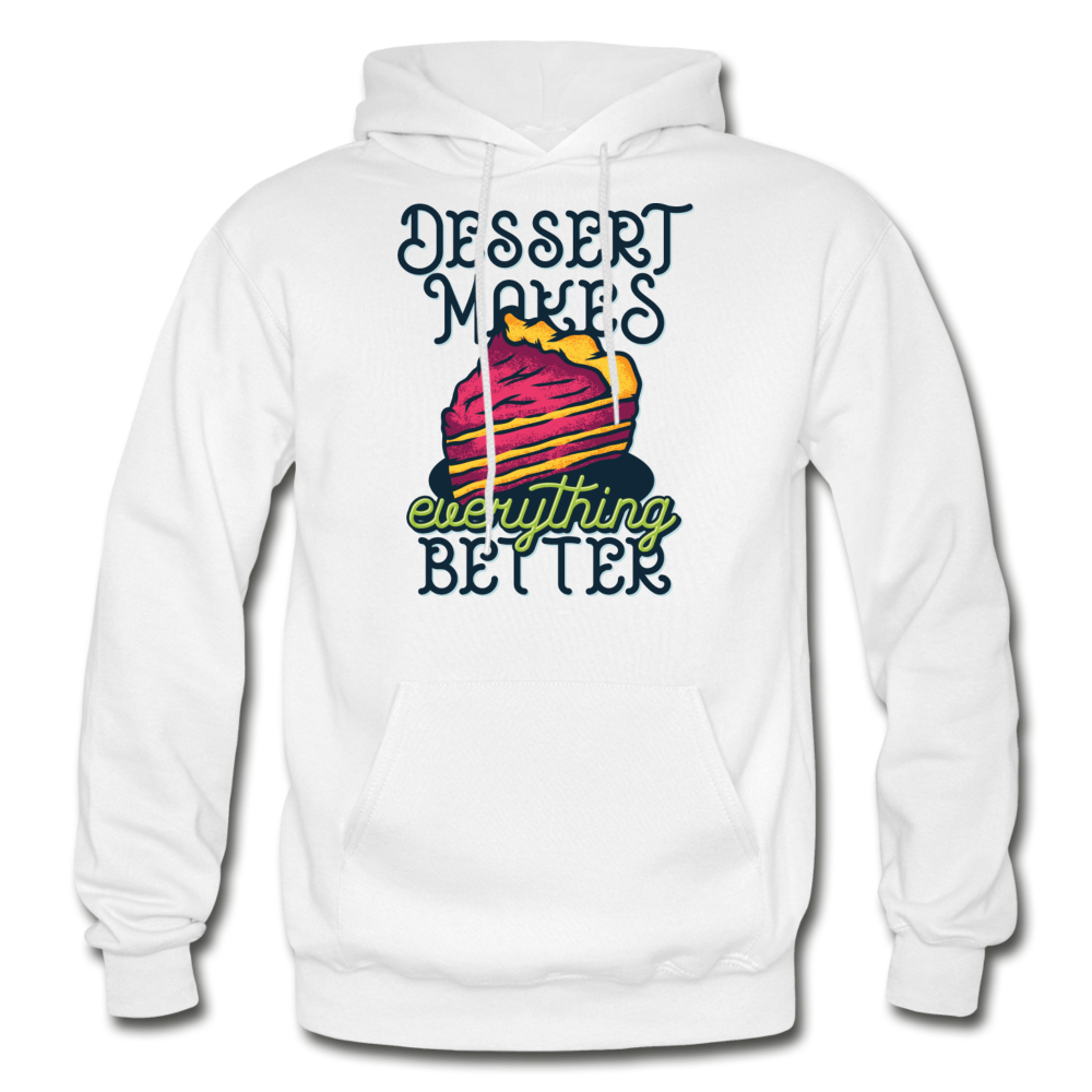 Dessert Makes Everything Better - Gildan Heavy Blend Adult Hoodie - white