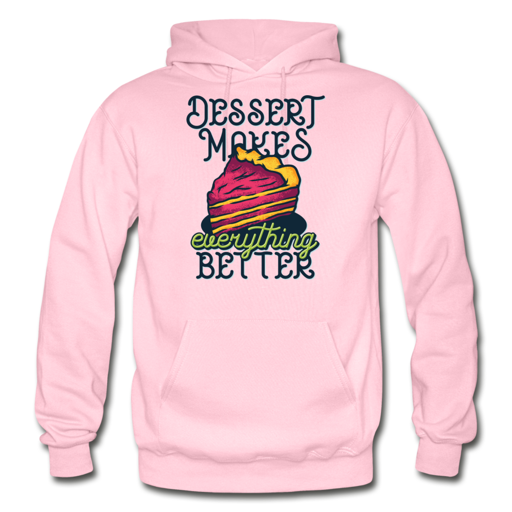 Dessert Makes Everything Better - Gildan Heavy Blend Adult Hoodie - light pink