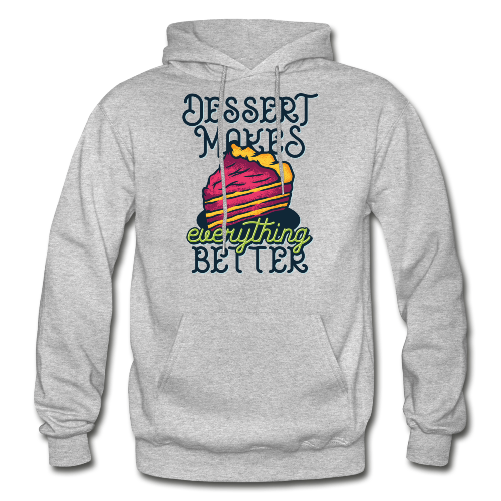 Dessert Makes Everything Better - Gildan Heavy Blend Adult Hoodie - heather gray