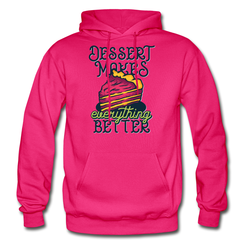 Dessert Makes Everything Better - Gildan Heavy Blend Adult Hoodie - fuchsia