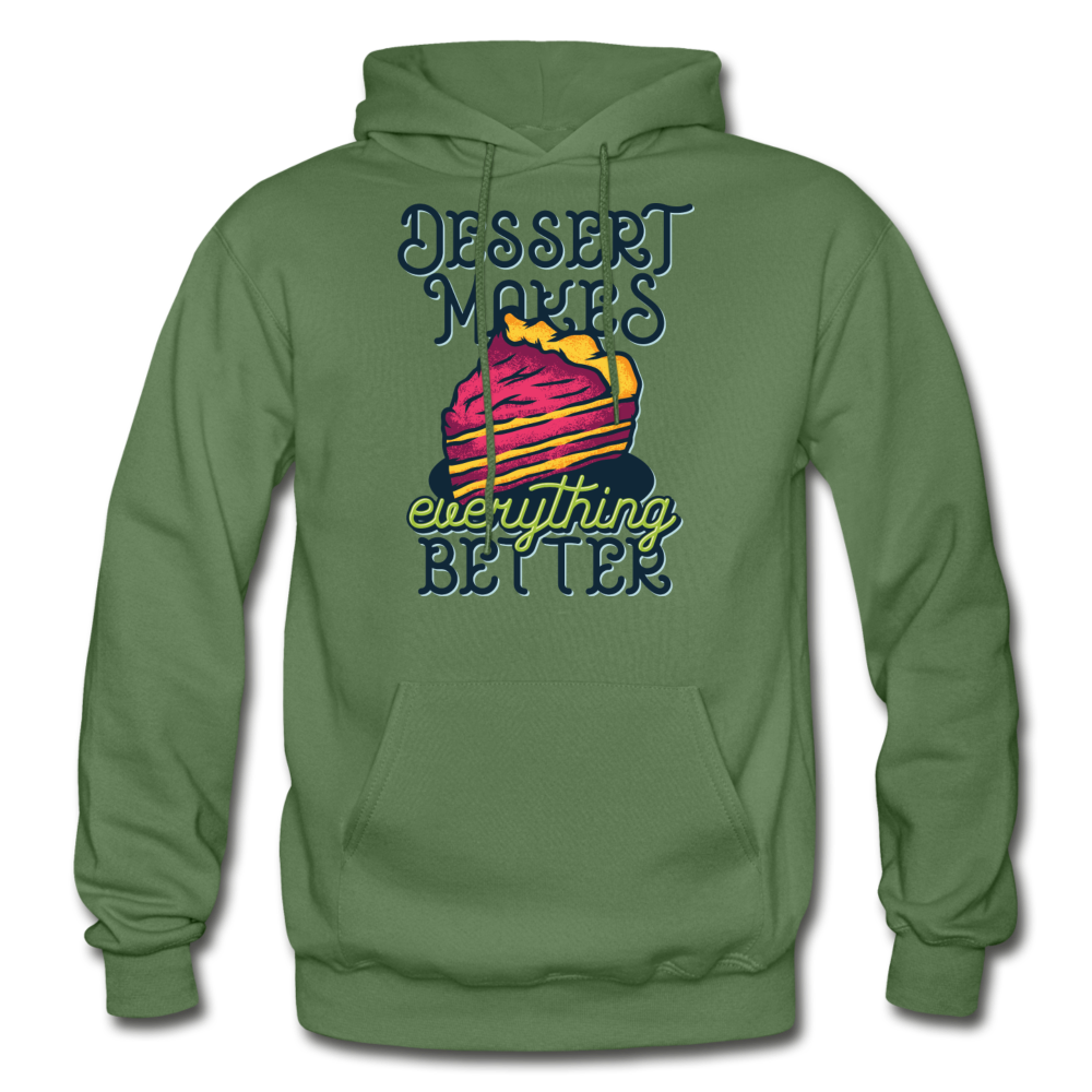 Dessert Makes Everything Better - Gildan Heavy Blend Adult Hoodie - military green