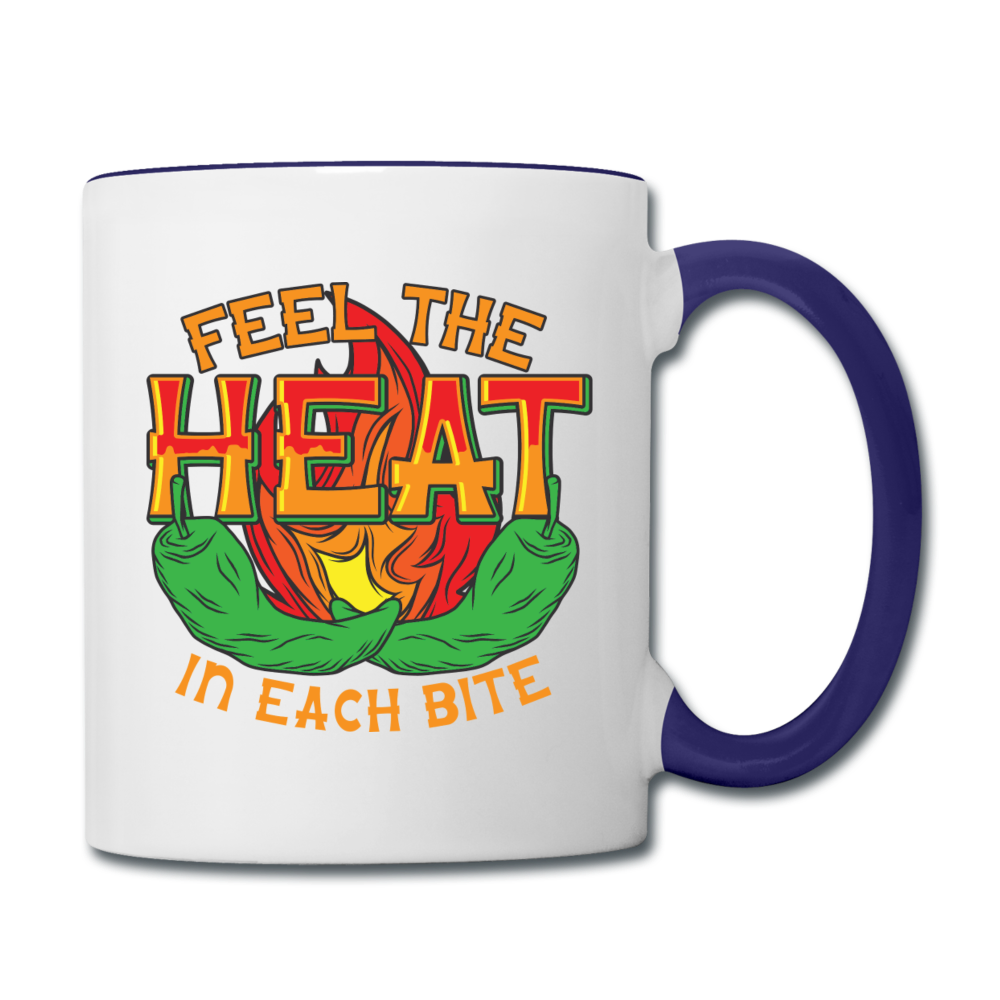 Feel The Heat - Contrast Coffee Mug - white/cobalt blue