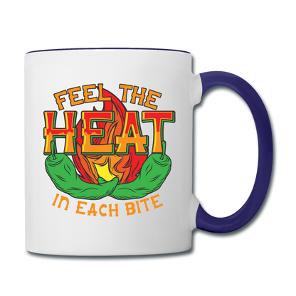 Feel The Heat - Contrast Coffee Mug - white/cobalt blue