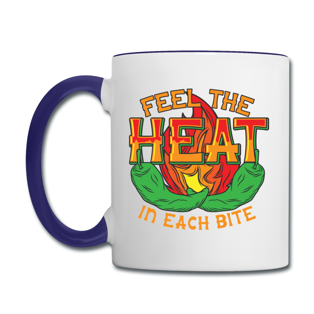 Feel The Heat - Contrast Coffee Mug - white/cobalt blue