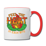 Feel The Heat - Contrast Coffee Mug - white/red