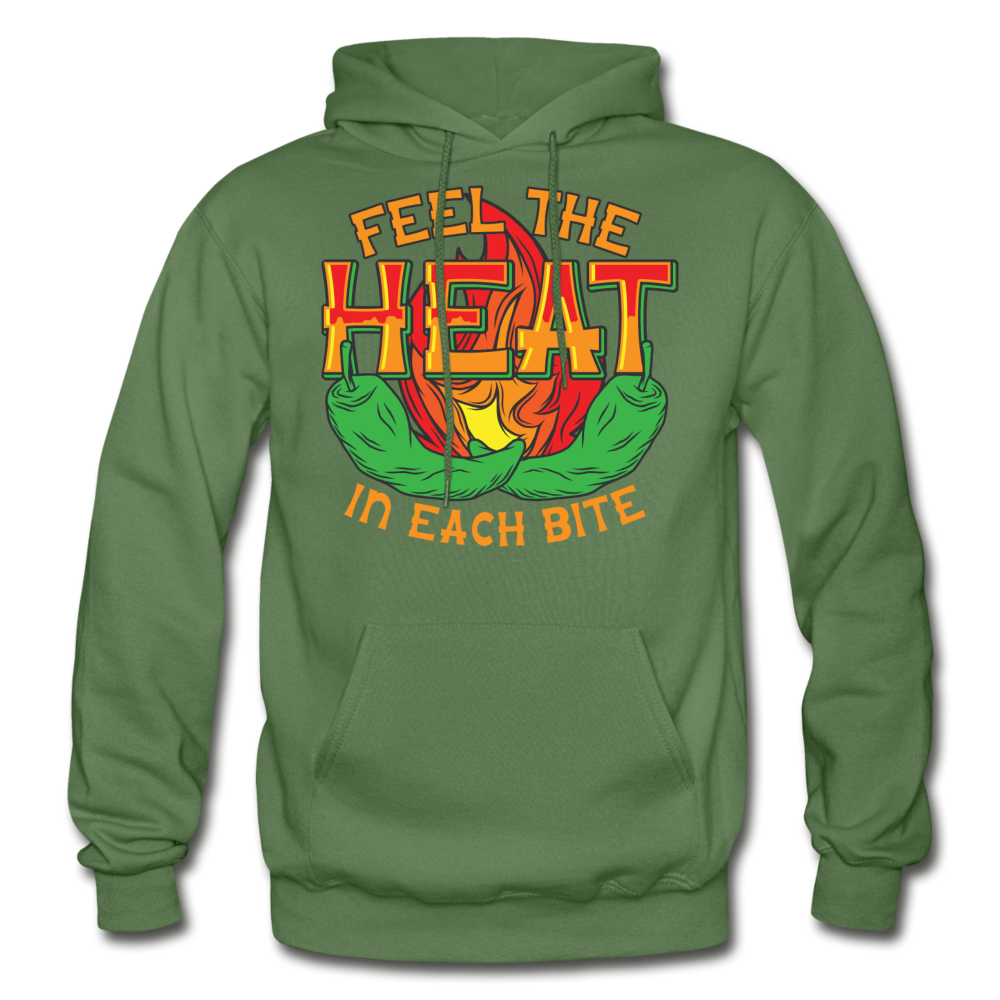 Feel The Heat - Gildan Heavy Blend Adult Hoodie - military green