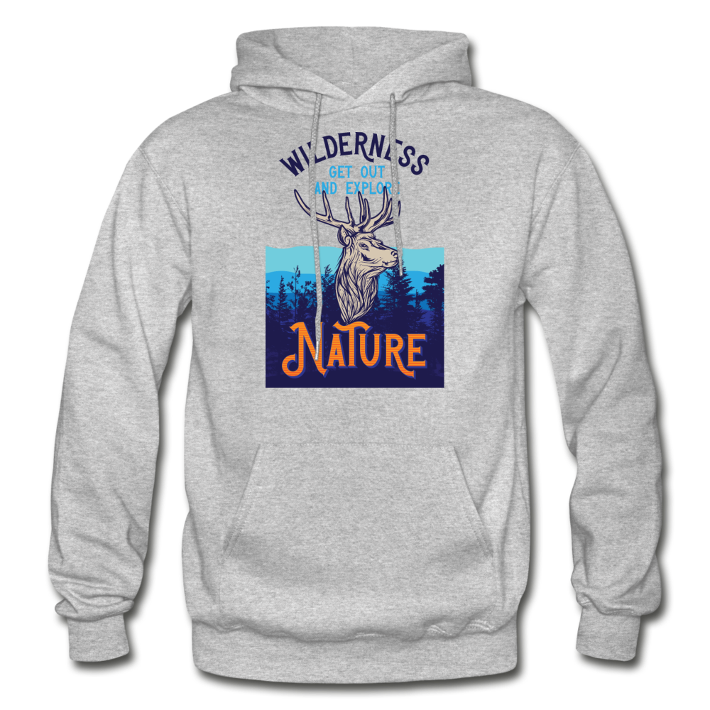 Wilderness - Gildan Heavy Blend Adult Hoodie - heather gray