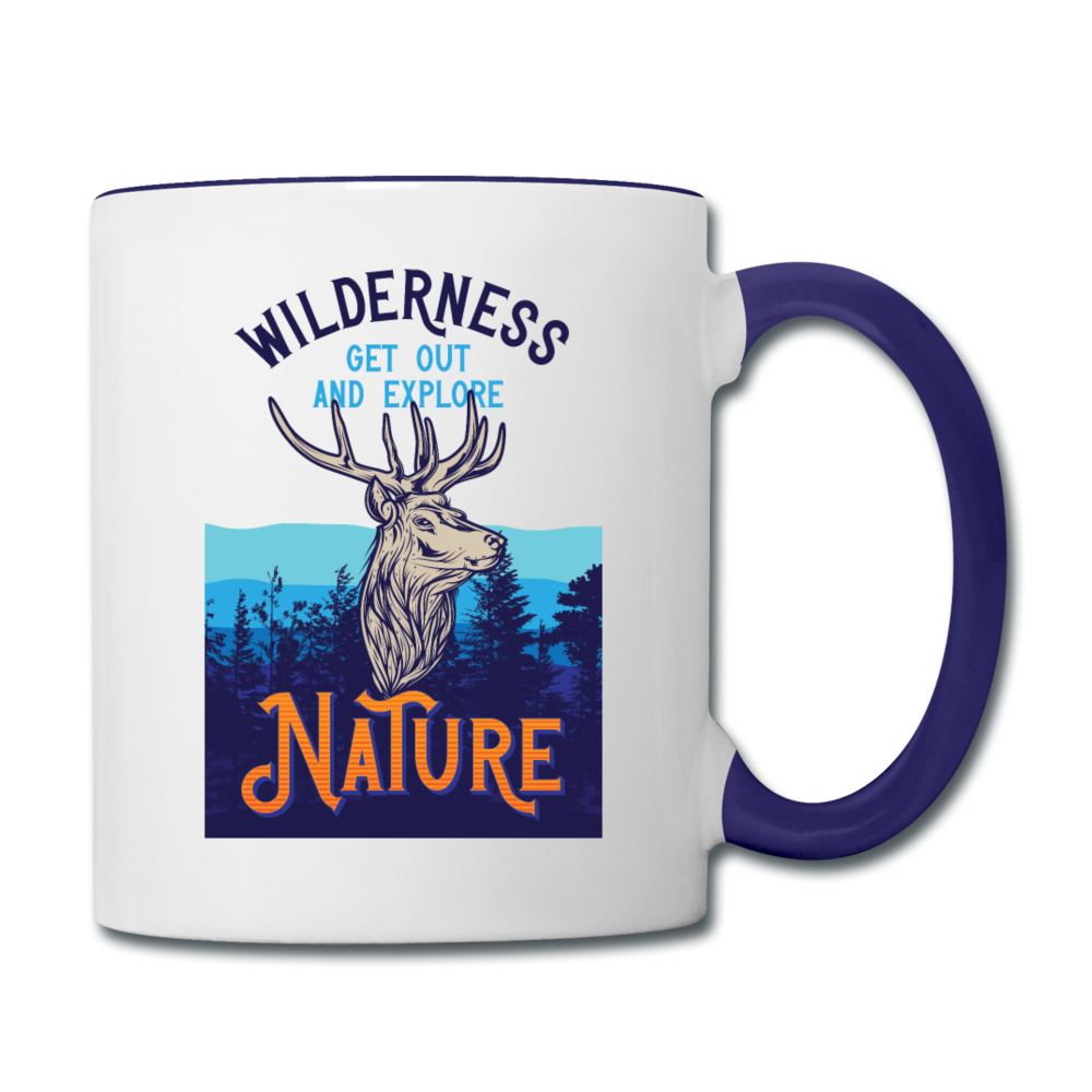 Wilderness - Contrast Coffee Mug - white/cobalt blue