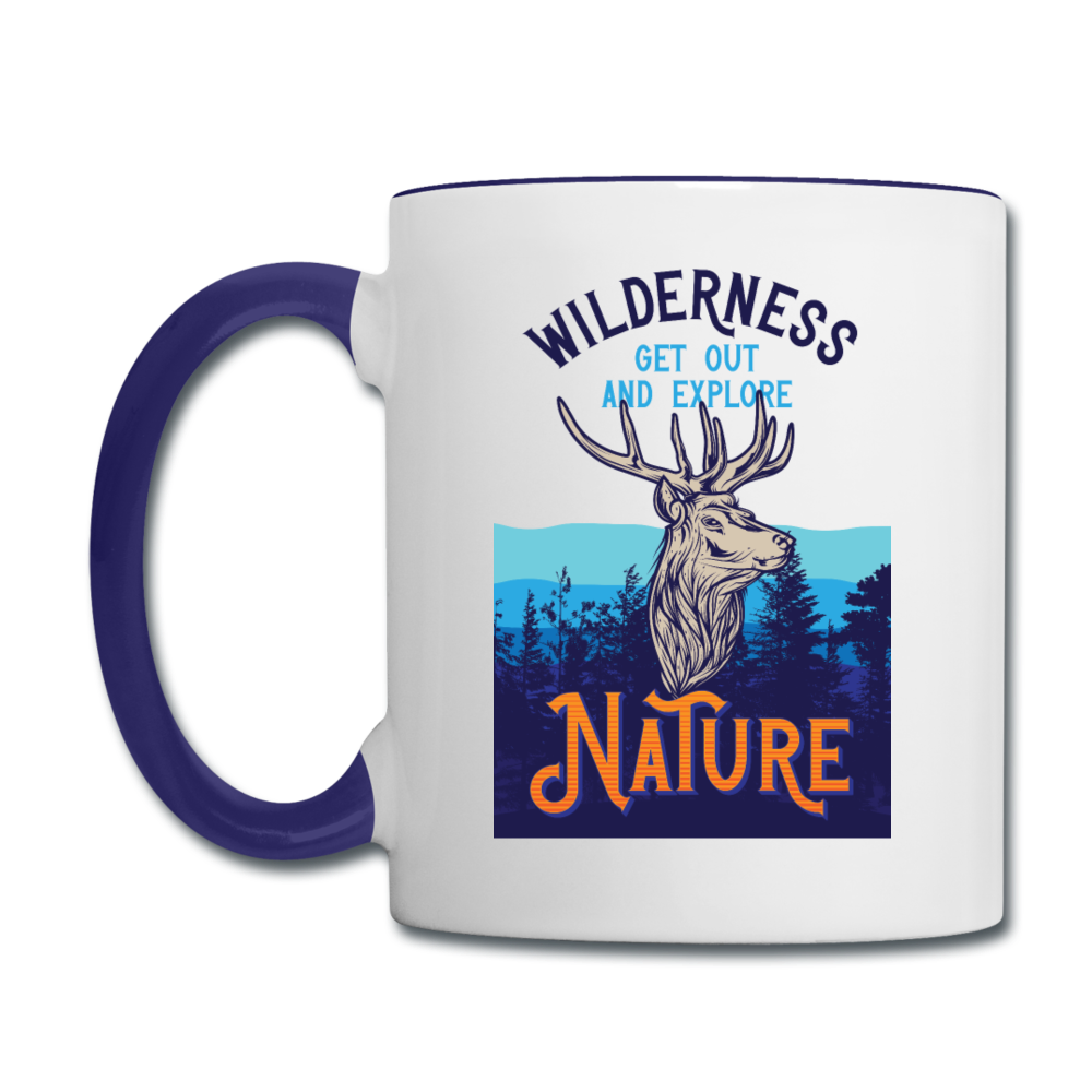 Wilderness - Contrast Coffee Mug - white/cobalt blue