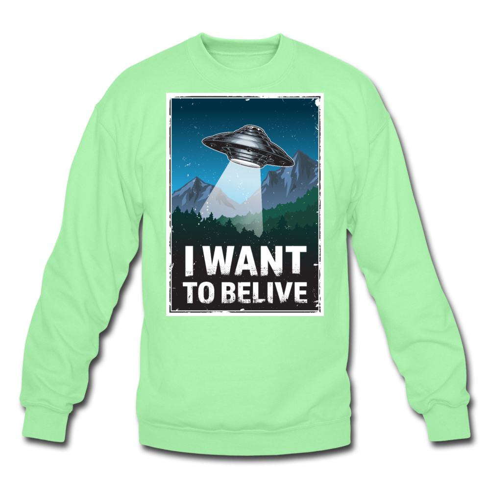 I Want To Belive - Crewneck Sweatshirt - lime