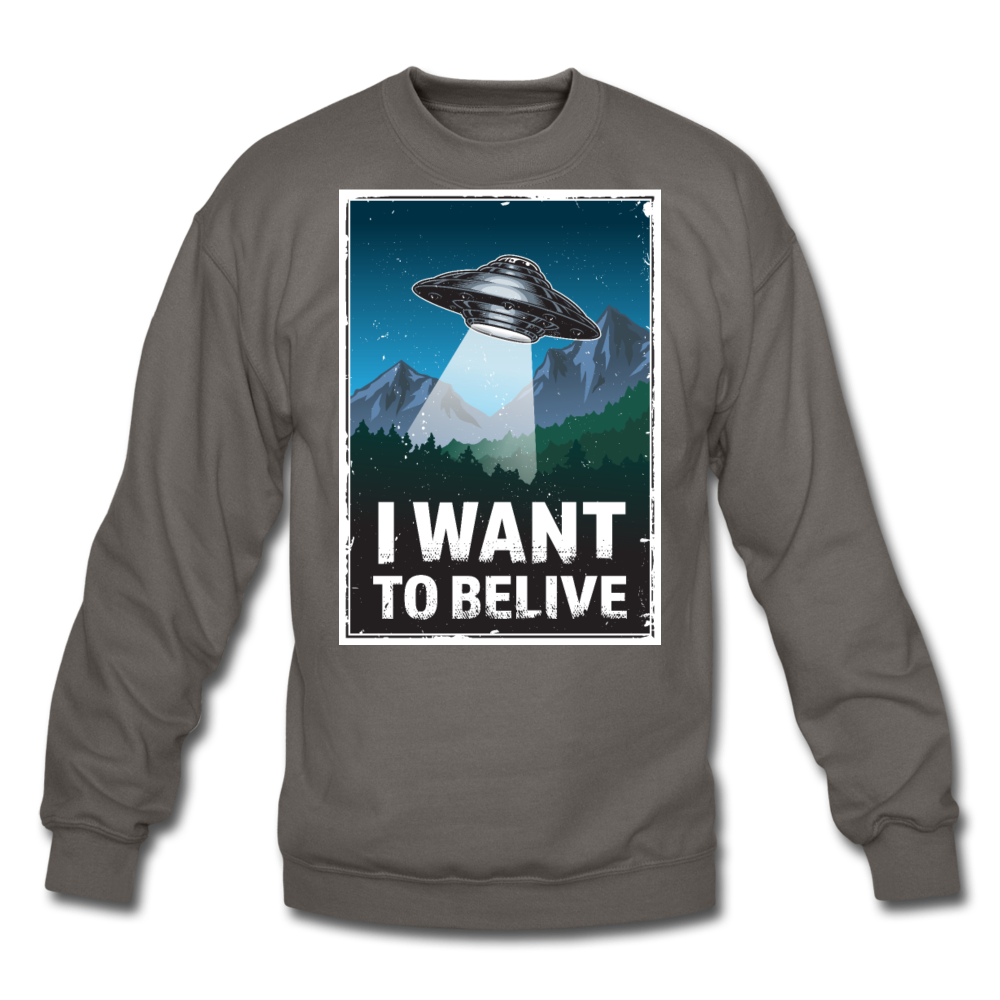 I Want To Belive - Crewneck Sweatshirt - asphalt gray