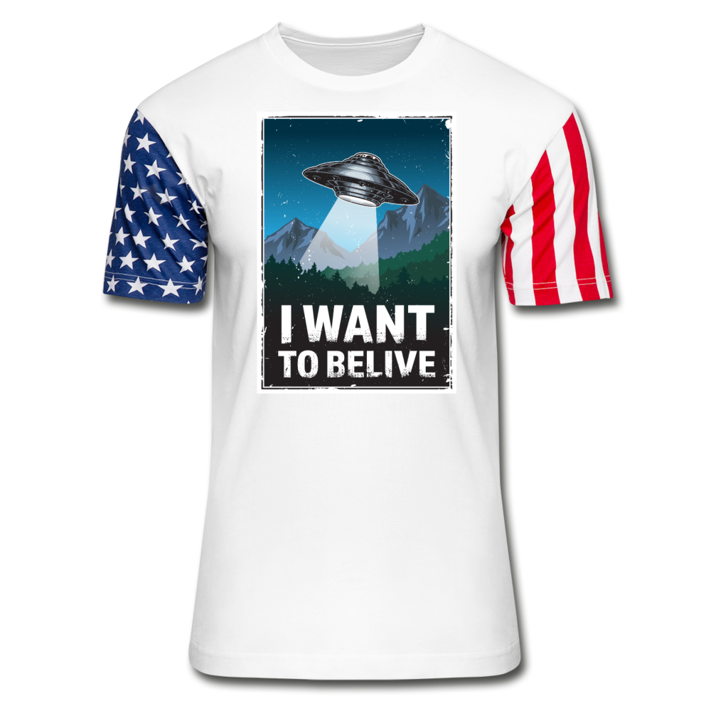 I Want To Belive - Stars & Stripes T-Shirt - white