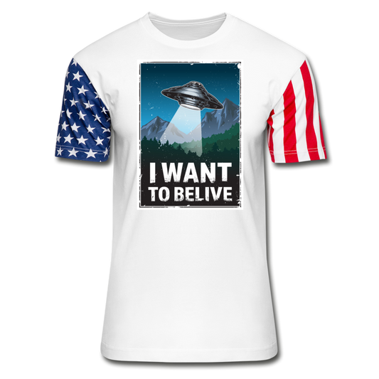 I Want To Belive - Stars & Stripes T-Shirt - white