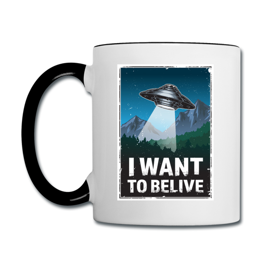 I Want To Belive - Contrast Coffee Mug - white/black