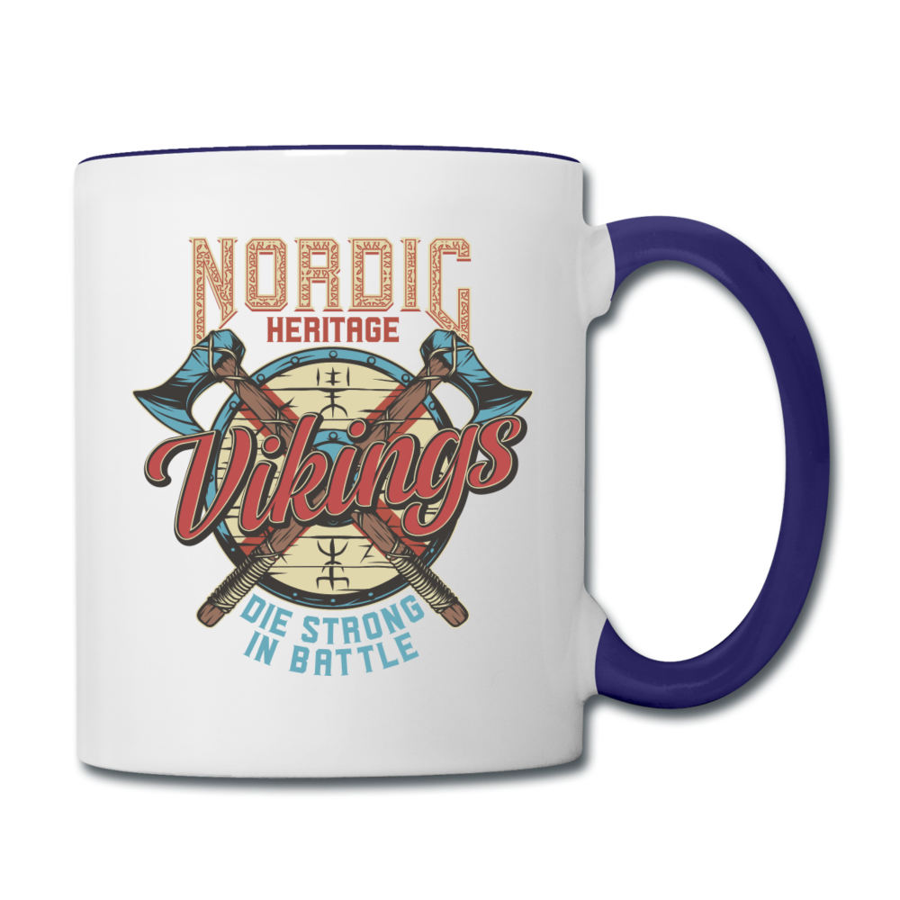 Nordic Heritage - Vikings - Contrast Coffee Mug - white/cobalt blue