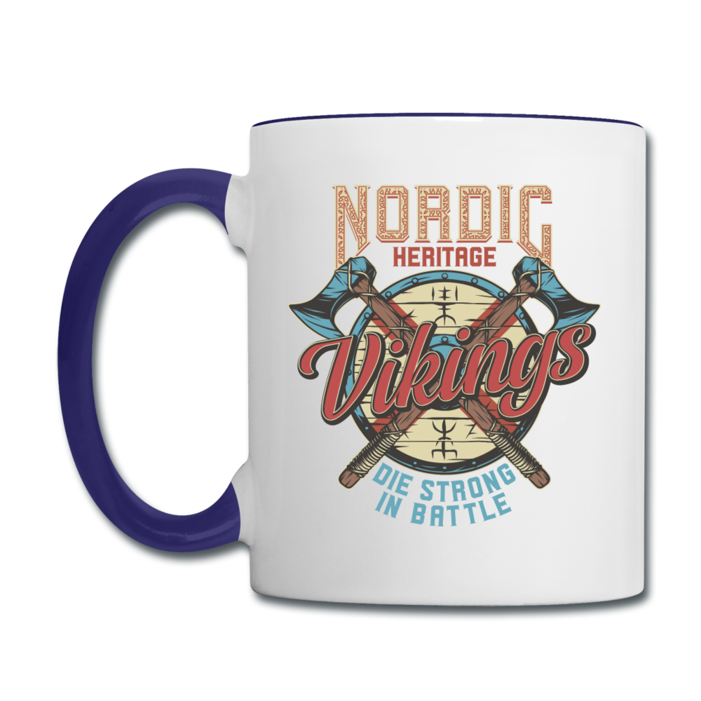 Nordic Heritage - Vikings - Contrast Coffee Mug - white/cobalt blue