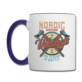 Nordic Heritage - Vikings - Contrast Coffee Mug - white/cobalt blue