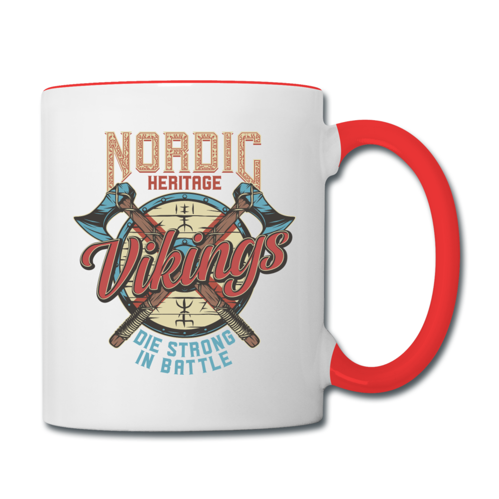 Nordic Heritage - Vikings - Contrast Coffee Mug - white/red