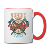 Nordic Heritage - Vikings - Contrast Coffee Mug - white/red