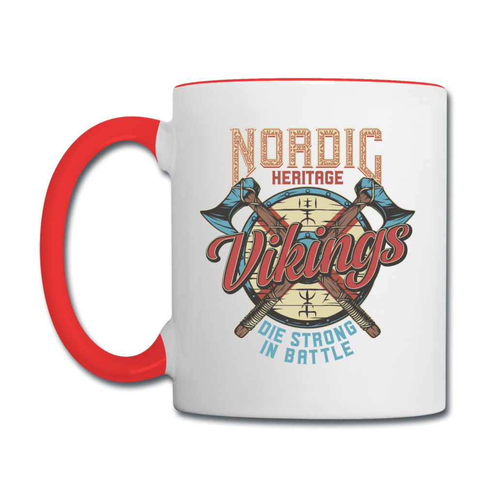 Nordic Heritage - Vikings - Contrast Coffee Mug - white/red