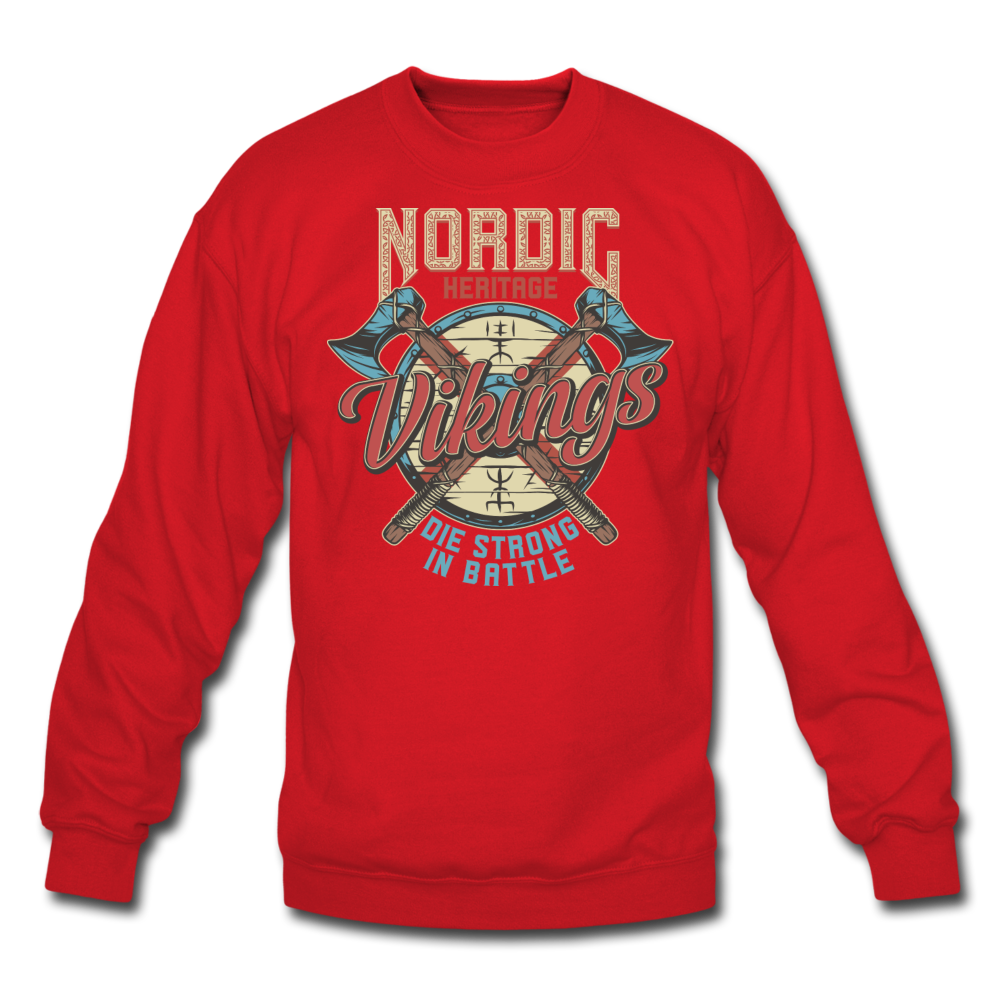 Nordic Heritage - Vikings - Unisex Crewneck Sweatshirt - red