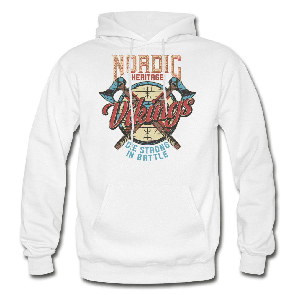 Nordic Heritage - Vikings - Gildan Heavy Blend Adult Hoodie - white