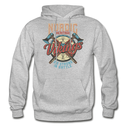 Nordic Heritage - Vikings - Gildan Heavy Blend Adult Hoodie - heather gray