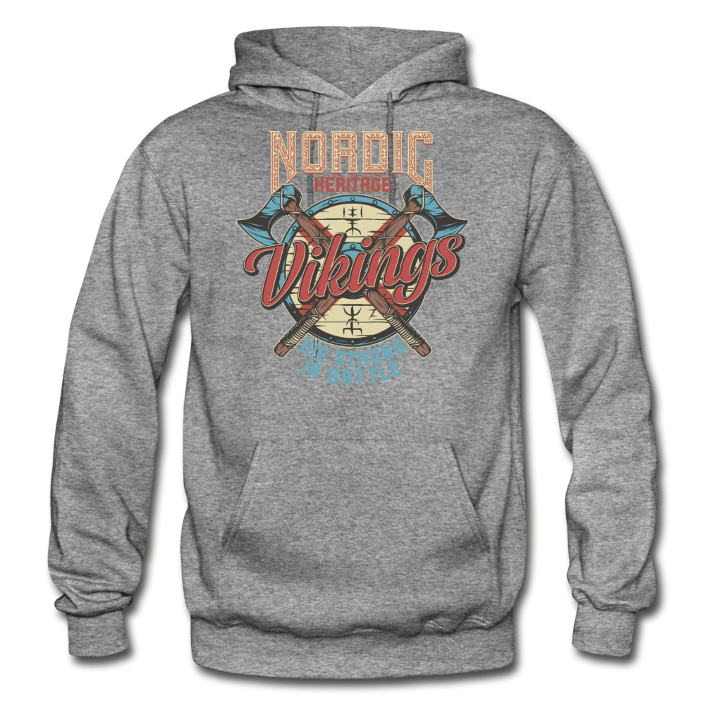 Nordic Heritage - Vikings - Gildan Heavy Blend Adult Hoodie - graphite heather