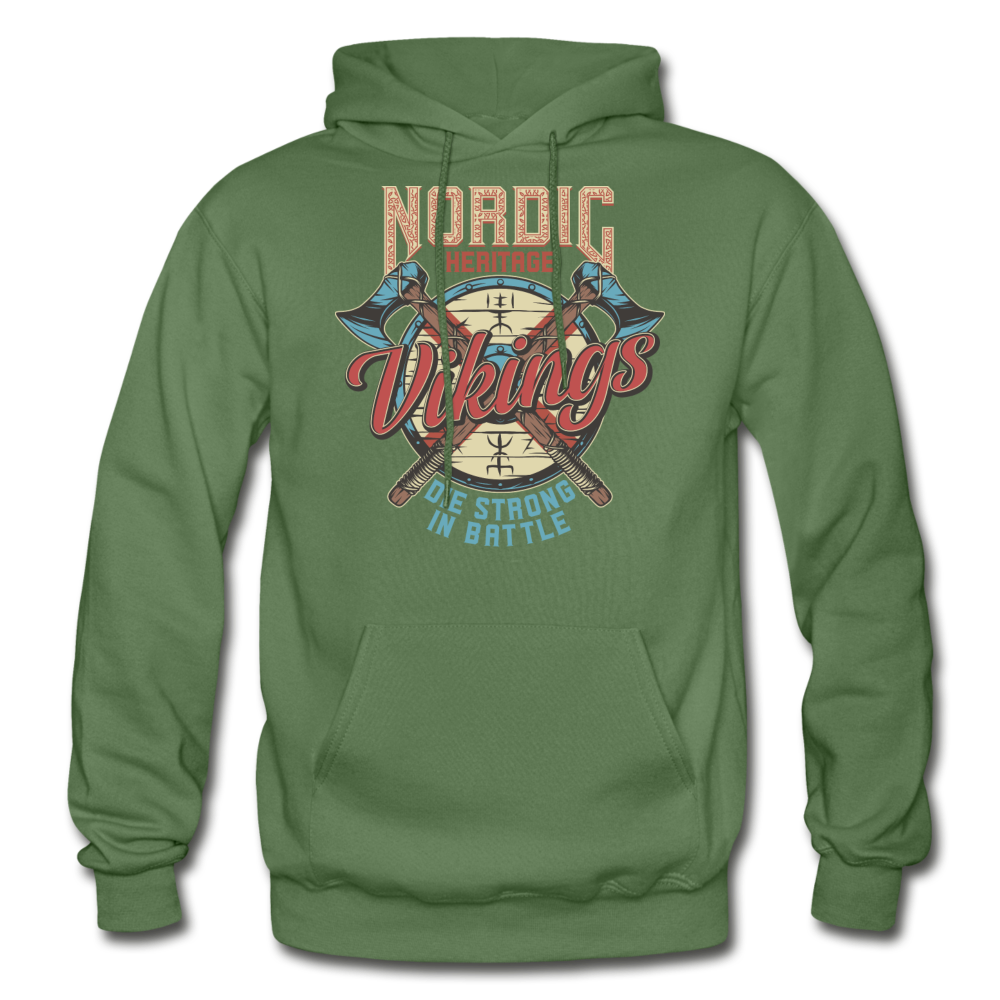 Nordic Heritage - Vikings - Gildan Heavy Blend Adult Hoodie - military green