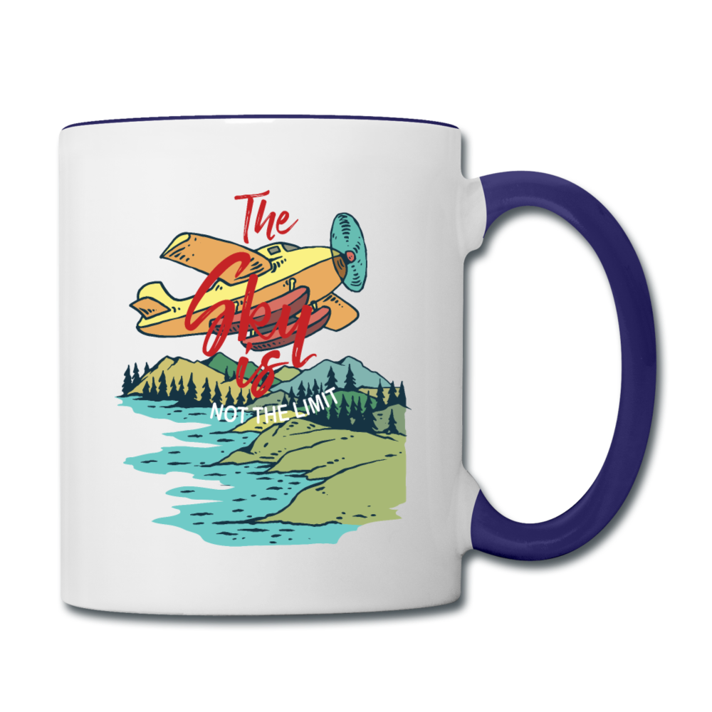 Sky Is Not The Limit - Contrast Coffee Mug - white/cobalt blue