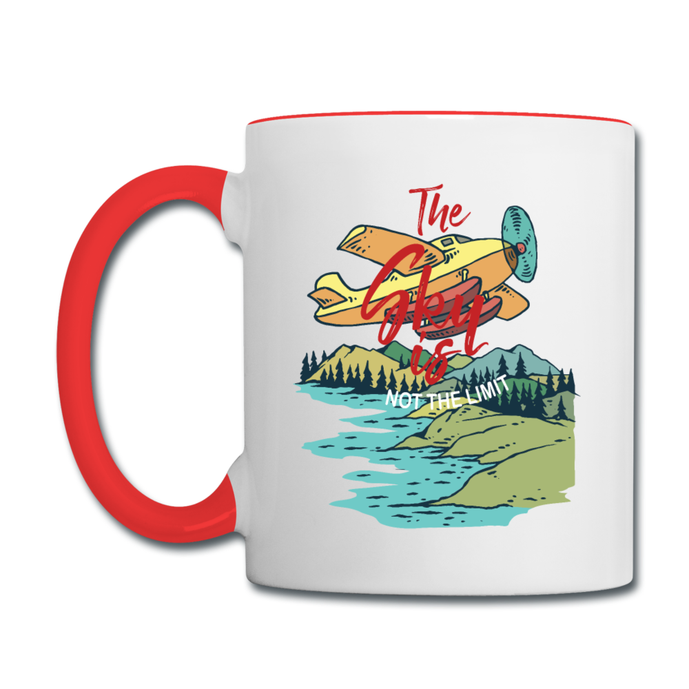 Sky Is Not The Limit - Contrast Coffee Mug - white/red